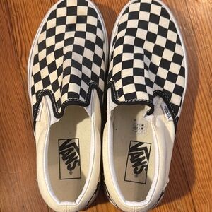 Vans Checkered Slip-On Shoes - Black and White